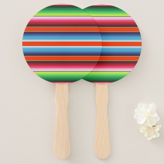 Traditional Spanish Serape Fiesta Mexican Blanket Hand Fan | Zazzle.com