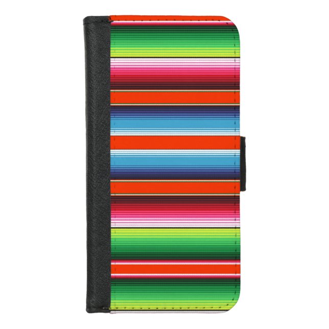Traditional Spanish Serape Fiesta Mexican Blanket iPhone Wallet Case (Front)