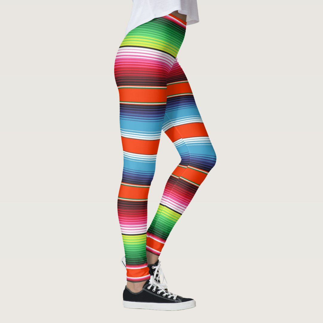 Traditional Spanish Serape Fiesta Mexican Blanket Leggings Zazzle