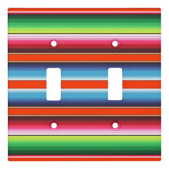 Traditional Spanish Serape Fiesta Mexican Blanket Light Switch Cover (Front)