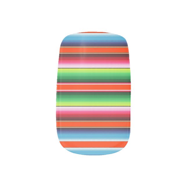 Traditional Spanish Serape Fiesta Mexican Blanket Minx Nail Art (Left Thumb)