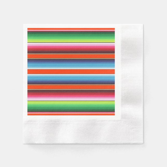 Traditional Spanish Serape Fiesta Mexican Blanket Paper Napkins (Front)