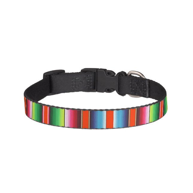 Traditional Spanish Serape Fiesta Mexican Blanket Pet Collar (Front)