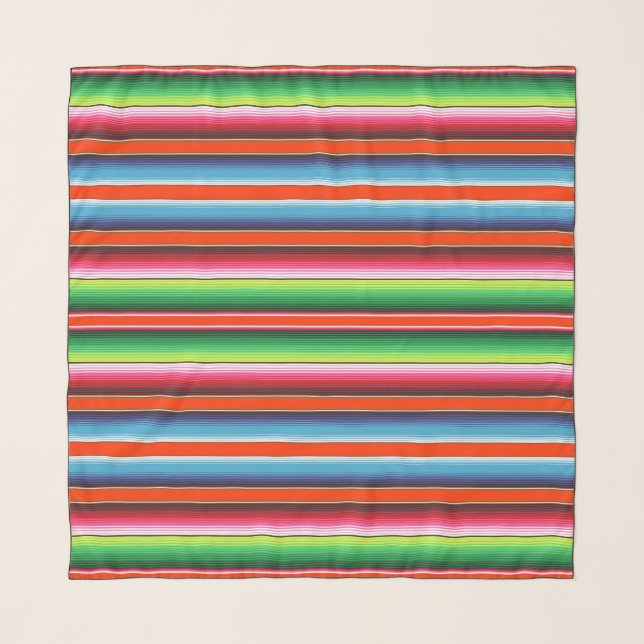 Traditional Spanish Serape Fiesta Mexican Blanket Scarf (Front)