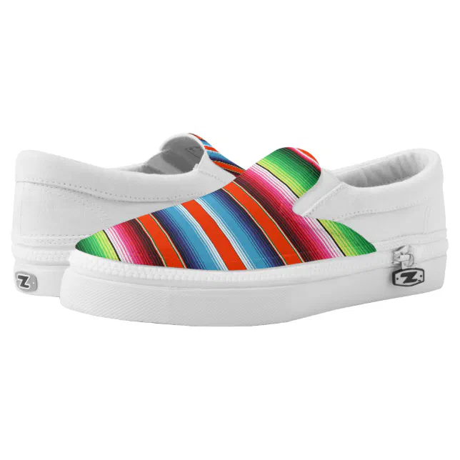 Traditional Spanish Serape Fiesta Mexican Blanket SlipOn Sneakers Zazzle