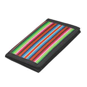 Traditional Spanish Serape Fiesta Mexican Blanket Trifold Wallet