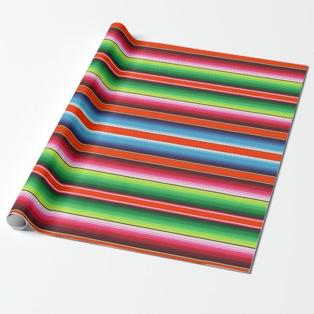 Traditional Spanish Serape Fiesta Mexican Blanket Wrapping Paper (Unrolled)