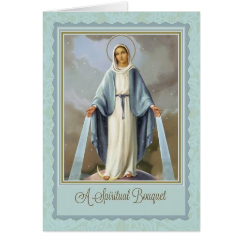 Traditional Spiritual Bouquet Virgin Mary  Card