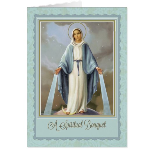 Traditional Spiritual Bouquet Virgin Mary  Card (Front)