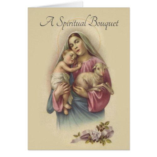 Traditional Spiritual Bouquet Virgin Mary  Card