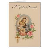 Traditional Spiritual Bouquet Virgin Mary Card (Front)