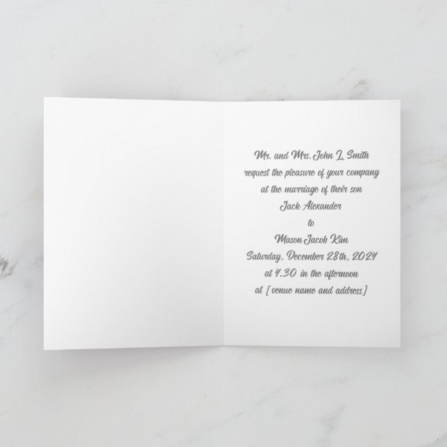 Traditional Splendor - Regal Style Wedding Card  (Inside)