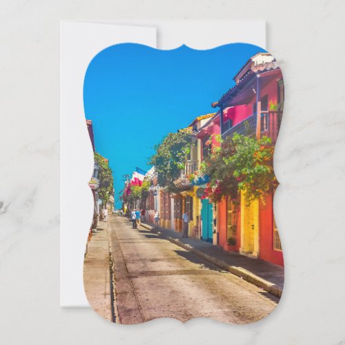 Traditional Street in Cartagena Colombia Note Card