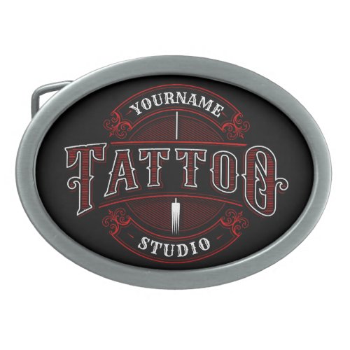 Traditional Style ADD NAME Tattoo Studio Shop Belt Buckle