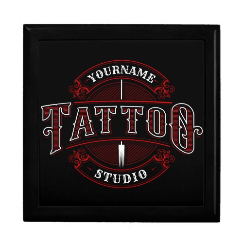 Traditional Style ADD NAME Tattoo Studio Shop Gift Box