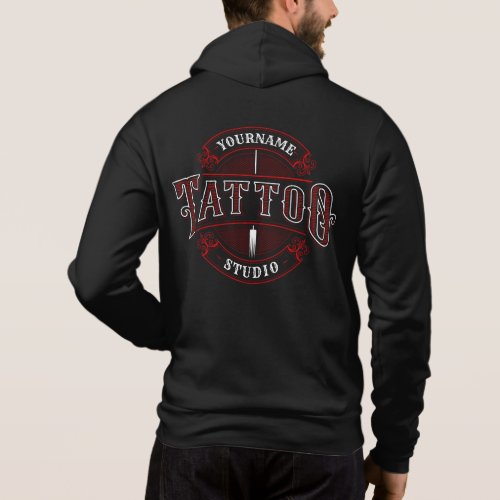 Traditional Style ADD NAME Tattoo Studio Shop Hoodie