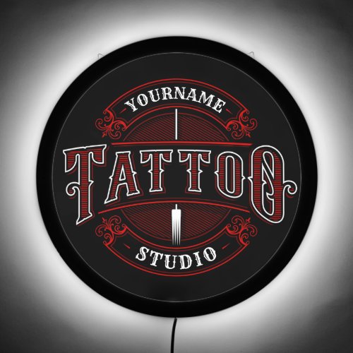 Traditional Style ADD NAME Tattoo Studio Shop LED Sign