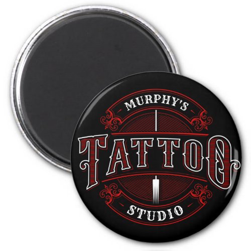 Traditional Style ADD NAME Tattoo Studio Shop Magnet