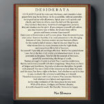 Traditional Style Desiderata Poem by Max Ehrmann Plaque<br><div class="desc">Inspirational Desiderata</div>