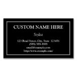 [ Thumbnail: Traditional Stylist Magnetic Business Card ]