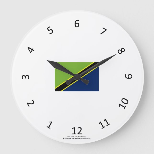 Traditional Swahili Clock with Tanzanian Flag (Front)