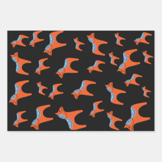 Traditional Swedish Dala Horse Wrapping Paper Sheets