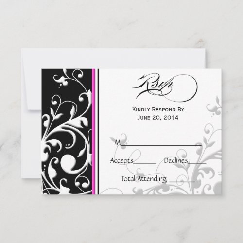 Traditional Swirls | Wedding RSVP Card