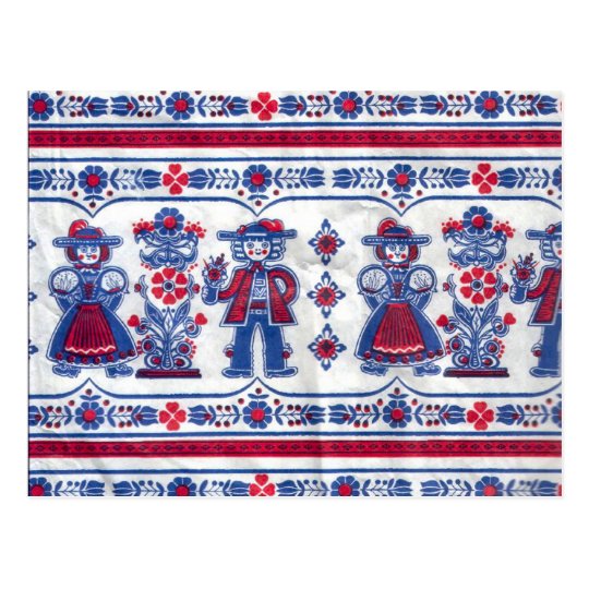 Traditional Swiss fabric design Postcard