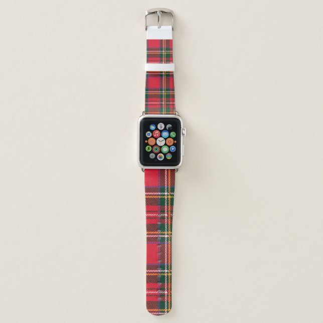Traditional Tartan Plaid Seamless Wallpaper Apple Watch Band (Front)
