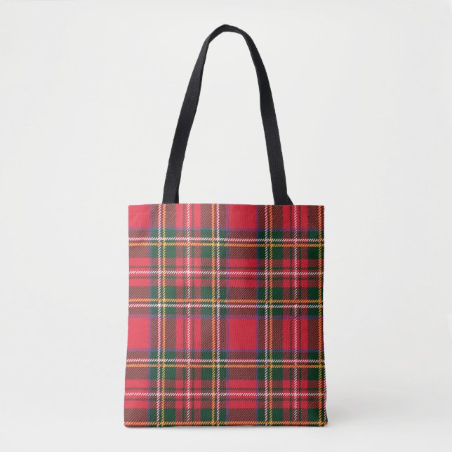 Traditional Tartan Plaid Seamless Wallpaper Tote Bag (Front)
