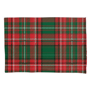 Traditional tartan: red-green plaid pattern. pillow case
