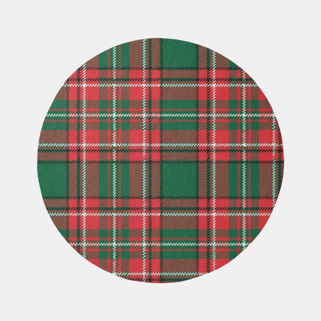 Traditional tartan: red-green plaid pattern. rug (Front)