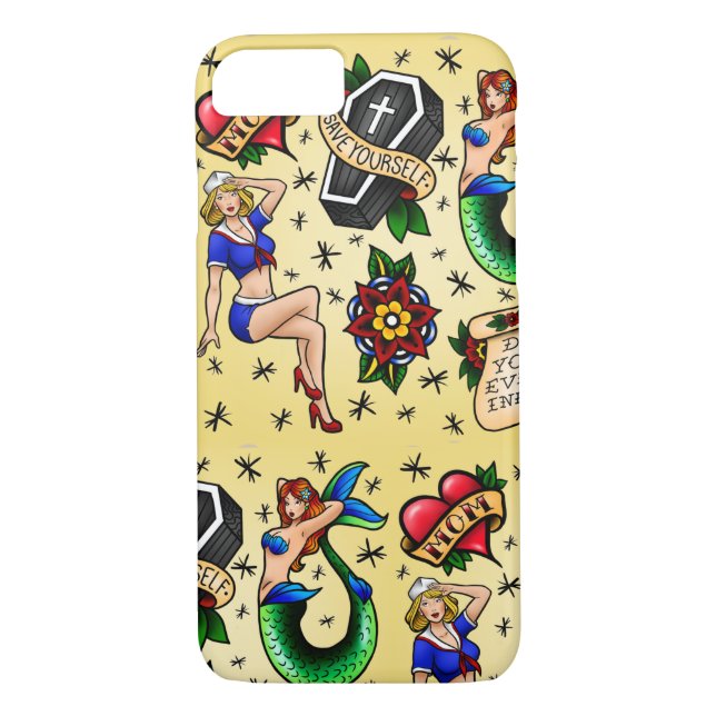 Traditional Tattoo Flash Phone Case (Back)