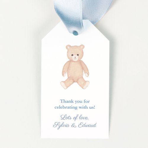 Traditional Teddy Bear Baby Shower Favor Tags