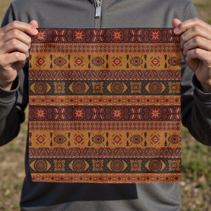 Traditional Terracotta Ethnic Tribal Boho Pattern Bandana