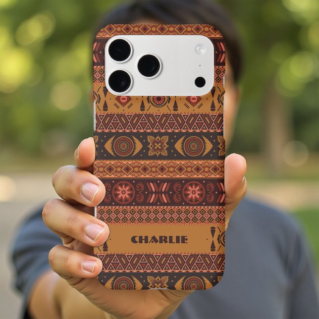 Traditional Terracotta Ethnic Tribal Boho Pattern Case-Mate iPhone Case (Creator Uploaded)