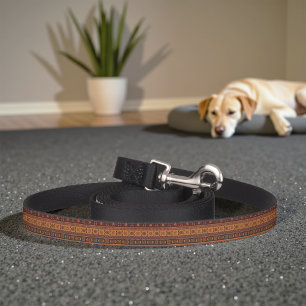 Traditional Terracotta Ethnic Tribal Boho Pattern Pet Leash