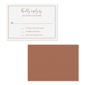 Traditional Terracotta Mini Wedding RSVP Card