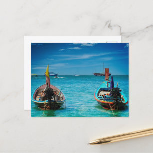 Traditional Thai Boat Post Card