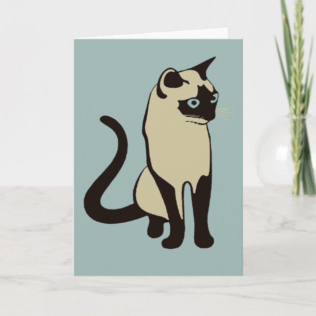 Traditional Thai Cat Minimalist Vector Design Card (Front)