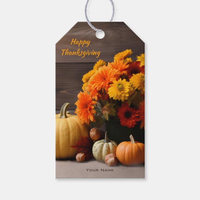 Traditional Thanksgiving Gift Tag (Front)