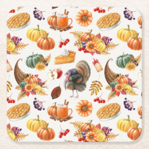 Traditional Thanksgiving Paper Coaster