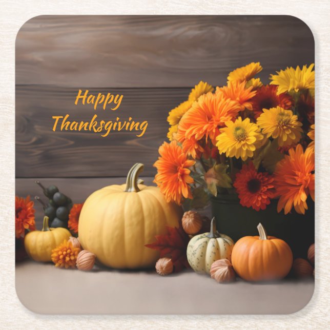 Traditional Thanksgiving Paper Coaster (Front)
