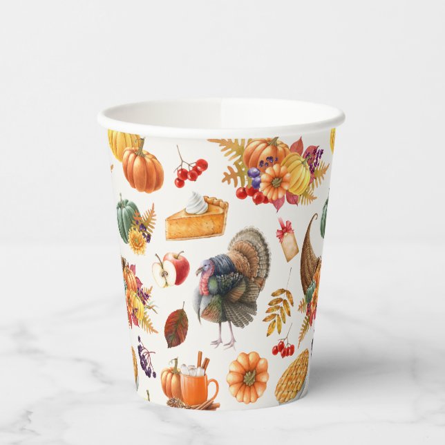 Traditional Thanksgiving Paper Cups (Left)