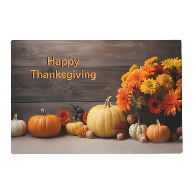 Traditional Thanksgiving Paper Placemat (Front)