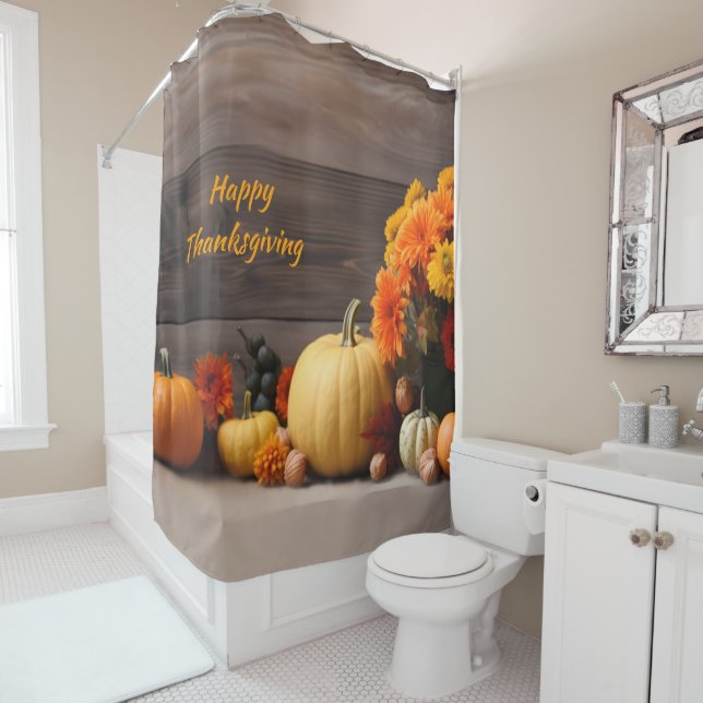 Traditional Thanksgiving Shower Curtain (In Situ)