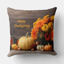 Traditional Thanksgiving Throw Pillow