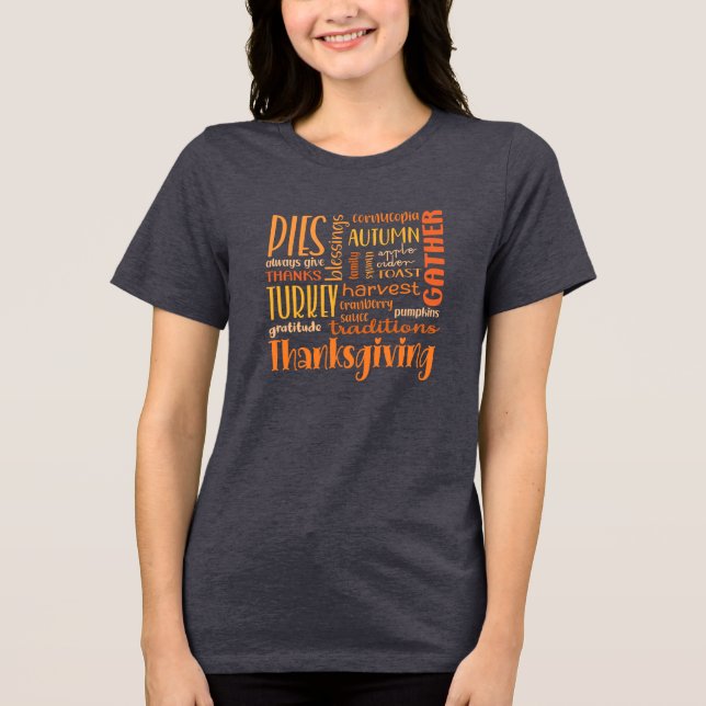 Traditional Thanksgiving Women's T-Shirt Tri-Blend Shirt (Front)