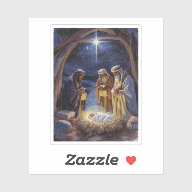 Traditional Three Wise Men Nativity Sticker (Sheet)