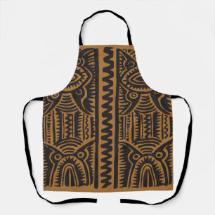 Traditional Tiki Pattern with brown Apron